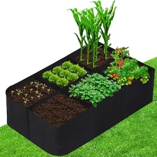 CJGQ Fabric Raised Garden Bed 4x2x1ft Garden Grow Bed Bags for Growing Herbs,...