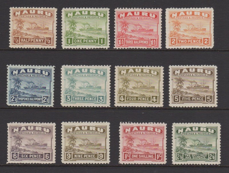 1924-48 Naura Sc# 17-28a M-NH, One LH  Cat $116.00