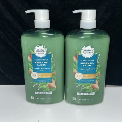LOT OF 2--Herbal Essences - ARGAN OIL & ALOE Real Botanicals-CONDITIONER-29.2 oz