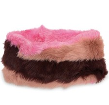  275 UGG Genuine Sheepskin Snood Womens NWT One Size BRIGHT PINK MULTI Ski Scarf