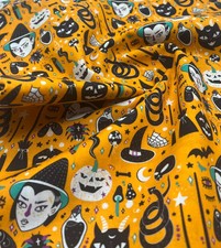 Cartoon Witchcraft Halloween Cotton 115 GSM 100% Cotton Fabric