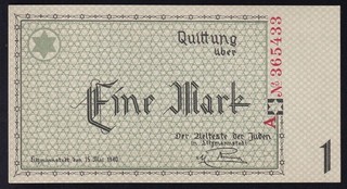 Ghetto Litzmannstadt: 1 Mark 15.5.1940 Series A (GET 2b) UNC!