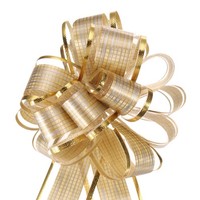 5Stk 6 Zoll GroßE Pull Bogen Geschenk Verpackung BöGen Band Organza BöGen Gold