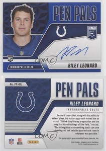 2025 Panini Donruss Elite Pen Pals Blue Ink Riley Leonard #PP-RIL Rookie Auto RC