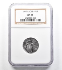 1999 $25 American Platinum Eagle 1/4 Oz Platinum MS69 NGC *5632 2999.80 per troy oz