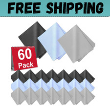 60-Pack Microfiber Cleaning Cloths for Glasses, 6X7 Inch Premium Lens Cleaning C