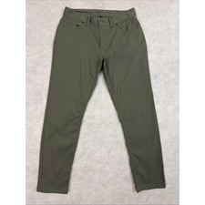 prAna Stretch Zion Slim Pants Mens 32X30 Green Nylon Slim Tapered Hiking Travel