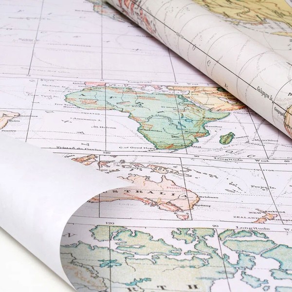 Geschenkpapier - Rolle Travel Weltkarte Reise 200 X 70 Cm NEU OVP-image