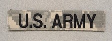 Cloth Name Tape, Pocket Title 040 - "U.S. ARMY" - gray digital w/hook loop