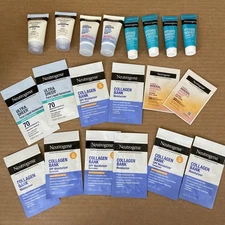 Lot of 20 Neutrogena Travel Size Sunscreen Moisturizer Tubes/ Packets