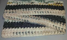 Handmade Crochet Striped Scarf Multicolor Soft Cozy Acrylic