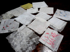 Lot of 15 Vtg Embroidered Appliqued and Wedding Hankies 22