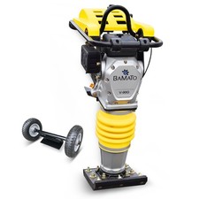 BAMATO Vibrationsstampfer V-90G Fahrwerk Stampfer Grabenstampfer 13,7kN Benzin