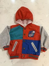 Vintage Toddler boys Color Block Jacket baseball Weather Tamer size 2T