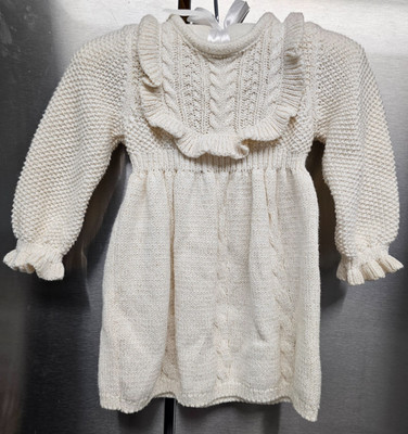 Cynthia Rowley Infant Baby Girl Knitted Dress w/ Sparkly Gold Fibers Sz 3-6 mth