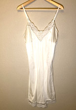 Vintage Lace Lingerie Nightgown White 38 Medium 