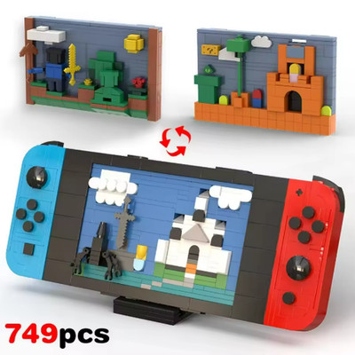 MOC Retro Handheld Game Console Building Block Set DIY Model