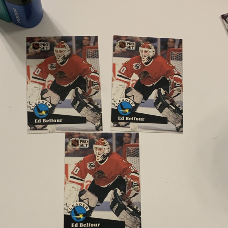Pro Set Ed Belfour Ice Hockey Leader Trading Card Lot 3 Cards