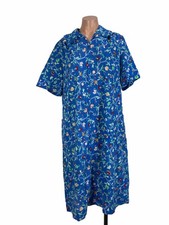 1970s Vintage Sears Muumuu House Dress Floral Print Size 20 Zip Front Kaftan