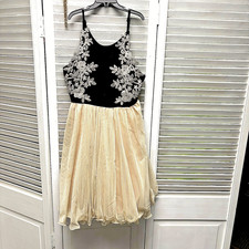 Girls Rare Editions Black Blush Pink Party Dress Girl's Size 14 Tulle Skirt