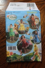 Simplicity 2872 Girl's Costume Pattern Disney Tinkerbell Size (3 4 5 6 7 8) Uncu
