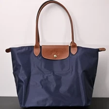 New Tote Bag Shoulder Bag Travel Bag Folding Favy Blue （large size）