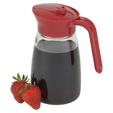 Goodcook 12 Ounce Glass Syrup Dispenser With Easy Pour Spout Red Lid