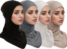 Underscarf 4 Pack Instant Amira Scarf Muslim Women Shawl Wrap Hijab Inner Bonnet