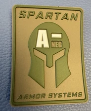 Spartan Armor Systems PVC PATCH GUN RIFLE Tactical SHOT SHOW Type 🩸 A - NEG