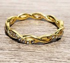 Tone Ring Size 8 Zirconia Fashion Alloy Yellow Gold