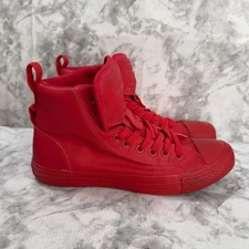 Converse CTAS Shoes Mens 7 Womens 9 Red Canvas Guard Hi Top Athletic 145342C