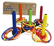 Ring Toss Game for Kids, Indoor  Outdoor Game for Family and BLACK  RED