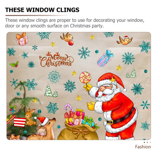 Adesivi Murali Babbo Natale Cervo Adesivi per Decorazione Casa Decorazioni Finestre - Foto 3 di 12