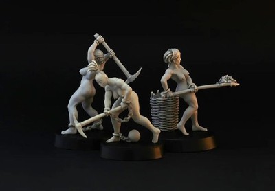 Brother Vinni Miniatures 28mm Working Slave Girls (3) Set