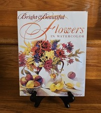 Flowers In Watercolor Book Hardback Dust Cover 125pgs By Jean Uhl Spicer 11x9"