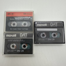 Lot of 3 HP  Maxell DAT Digital Audio Tape r-60  DM9120 Cassettes Used