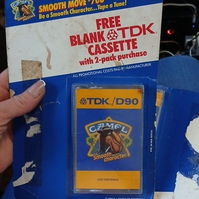 TDK D90 90 min Recordable Cassette Tape 1989 Camel Smooth Character