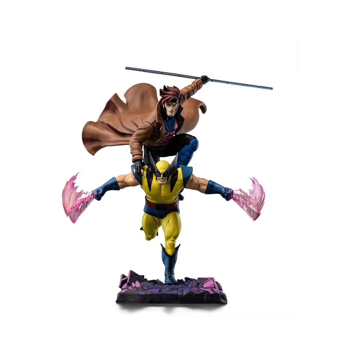 Figurine X-Men 97 Gambit et Wolverine Iron Studios 1/10, statuette Marvel