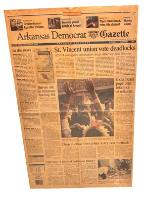 VTG Newspaper Arkansas Democrat-Gazette newspaper from November 8, 1999