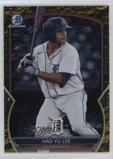 2023 Bowman Draft Chrome Yellow Lunar Crater Refractor /75 Hao-Yu Lee 12xs