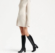 Russell & Bromley PARIS Black Leather Block Heel Knee High Boots RRP£525 Uk 5.5