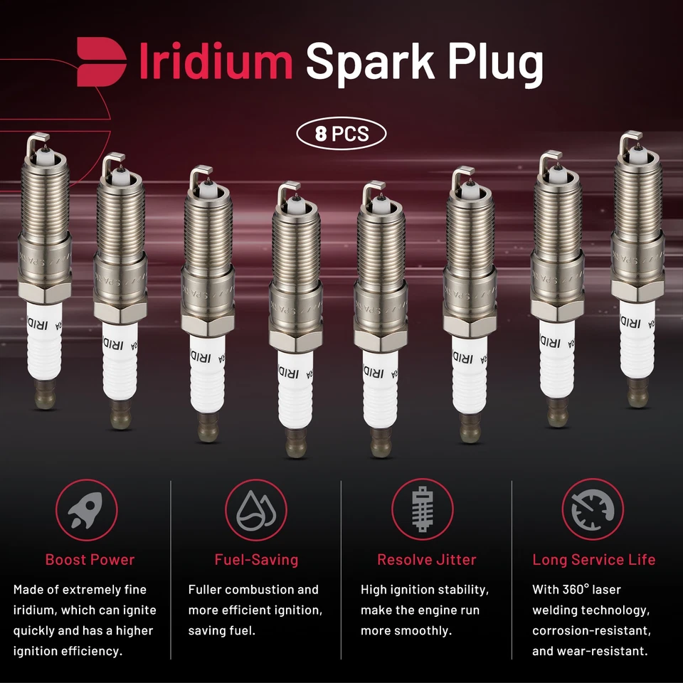 2314 Juego de 8 bujías de iridio para Dodge Grand Caravan 2001-2010 Foto 4 de 4