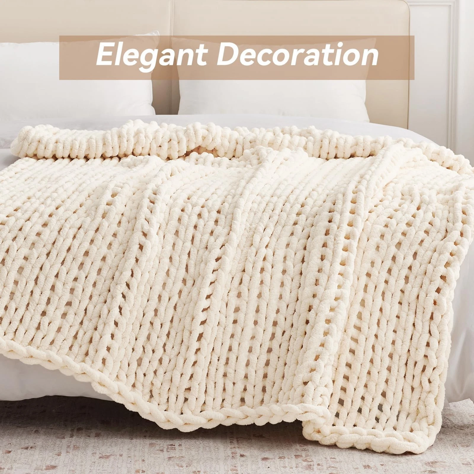 Negwoo Chunky Knit Throw Blanket - Thumbnail 5