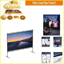 100-Inch Outdoor Projector Screen with Stand  Carry Bag Black