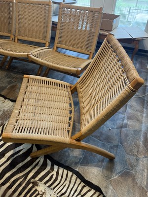 Outlet Hans Wegner Hans Wegner Style Folding Chair Woven Rope