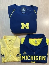 University Of Michigan Adidas Small Polo Shirt Sweatshirt Jacket Lot Wolverines