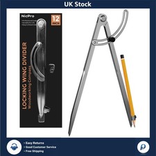 Professional Woodworking Compass Layout Tool, 12 Inch Marking Gauge Scribe