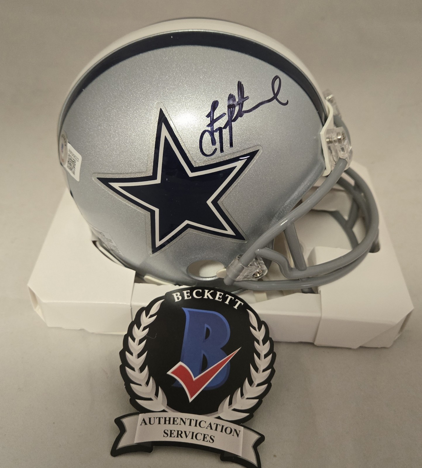 Troy Aikman Autographed Signed Dallas Cowboys Mini Football Helmet Beckett Auto UCLA Bruins 