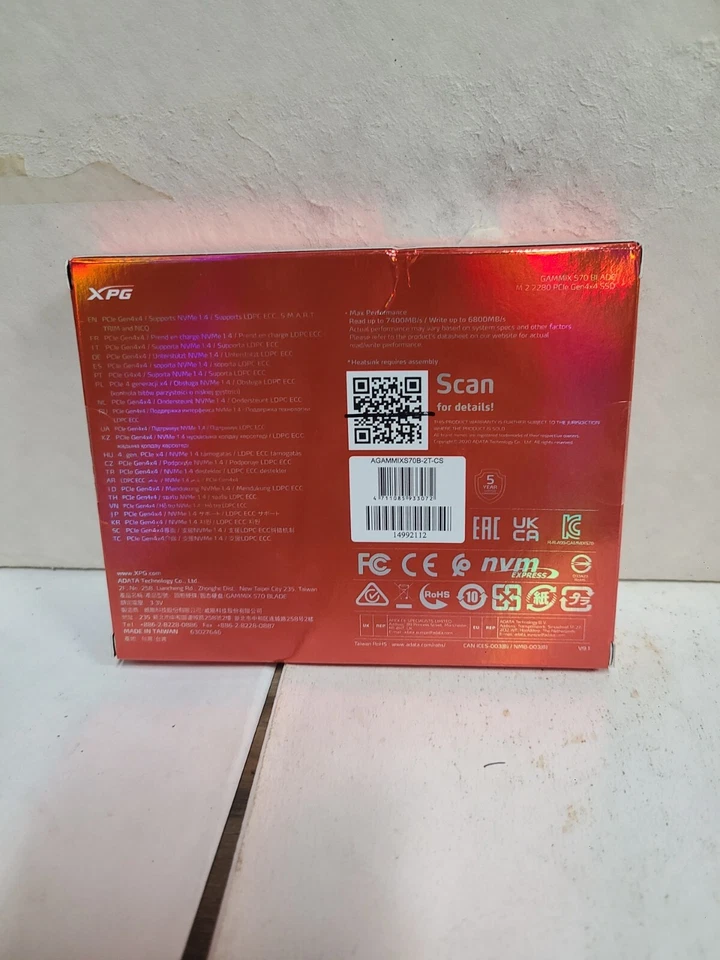 XPG GAMMIX S70 Blade M.2 2280 2TB PCI-Express 4.0 x4, NVMe 1.4 3D NAND Internal - Image 3 of 4