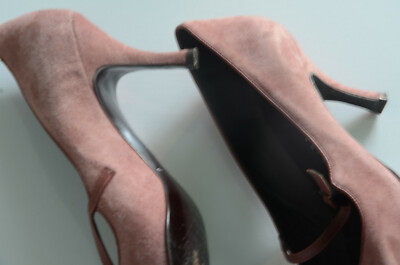 Escarpins Martinez Valero Talons Hauts Daim Rose Poussiéreux - Taille 9, Petite Bride, Occasion